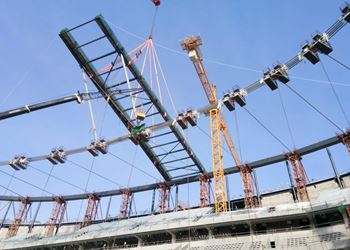 The First Lifting of the roof module was Started